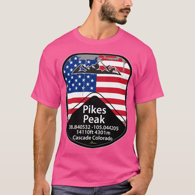 Pikes Peak Colorado Usa 04 T Shirt (Framsida)