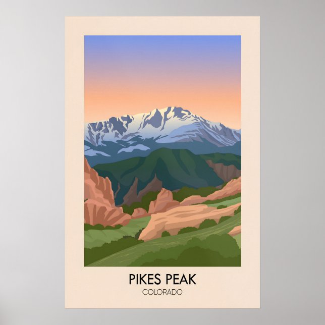 Pikes Peak Colorado USA Resemålningaffisch Poster (Framsidan)