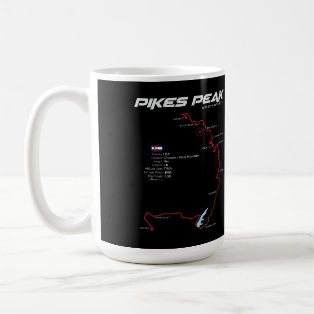 Pikes Peak Colorado USA Route 01 Kaffemugg (Vänster)