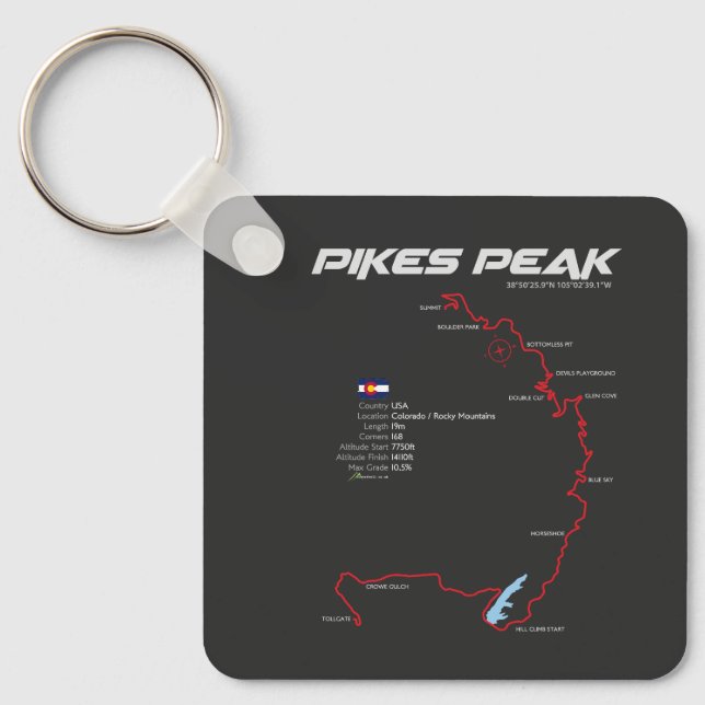 Pikes Peak Colorado USA Route 01 Nyckelring (Framsida)