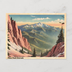 Pikes Peak Colorado Vintage Postcard Vykort
