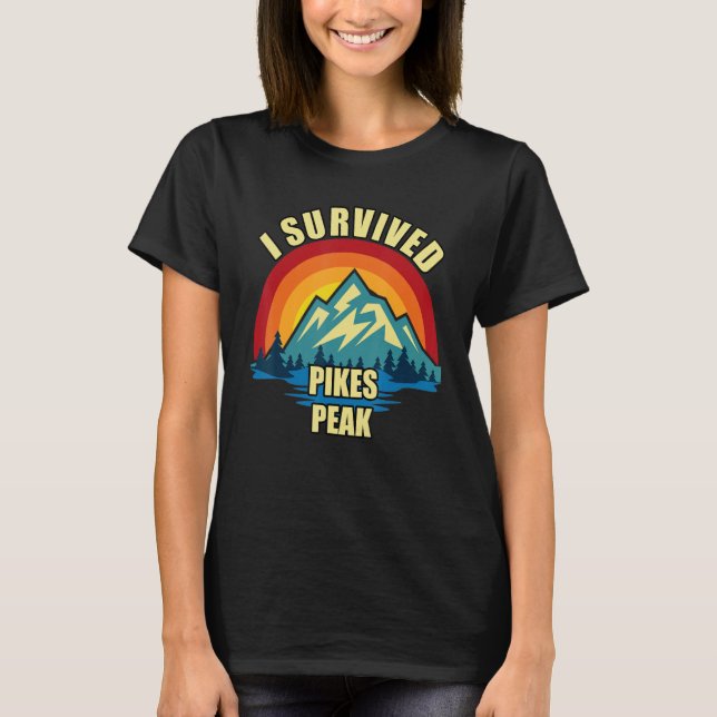 Pikes Peak Hiking Mountian Climbing T Shirt (Framsida)