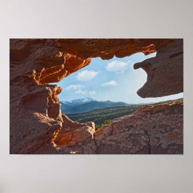 Pikes Peak inramad, Colorado Poster (Framsidan)