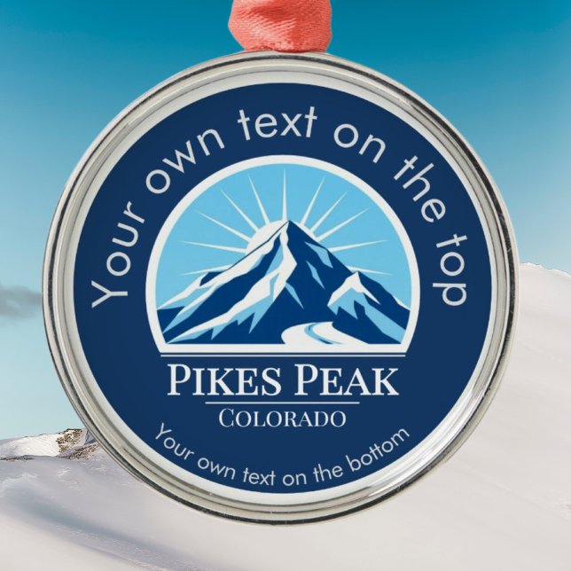 Pikes Peak Mountain Colorado medal Julgransprydnad Metall (Skapare uppladdad)