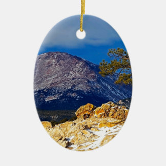 Pikes Peak och Lone Träd Julgransprydnad Keramik