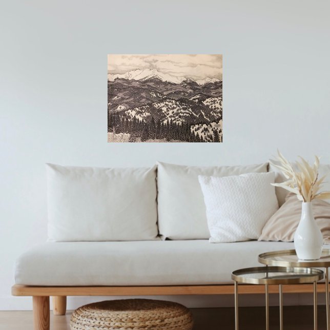 Pikes Peak Pen/Pencil Illustration Poster (Skapare uppladdad)