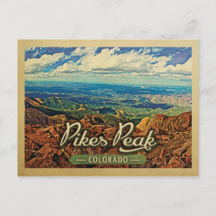 Pikes Peak Postcard Colorado Vintage resor Vykort