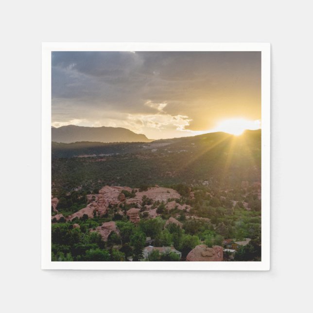 Pikes Peak Sunset Dimma Pappersservett (Framsidan)