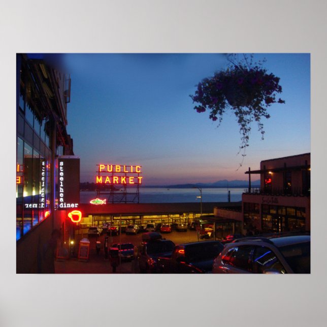 Pikes Ställe Market - Seattle Public Market Poster (Framsidan)