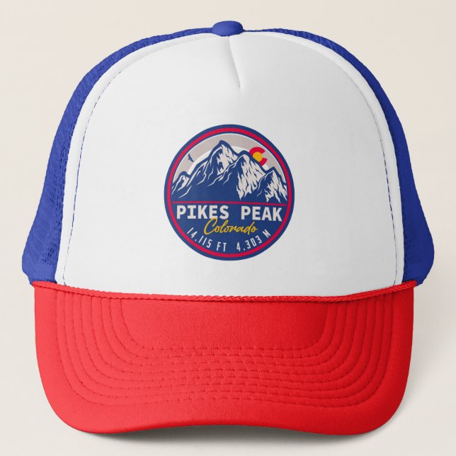 Pikes toppar Colorado Mountain Camping Hiking Keps (Framsida)