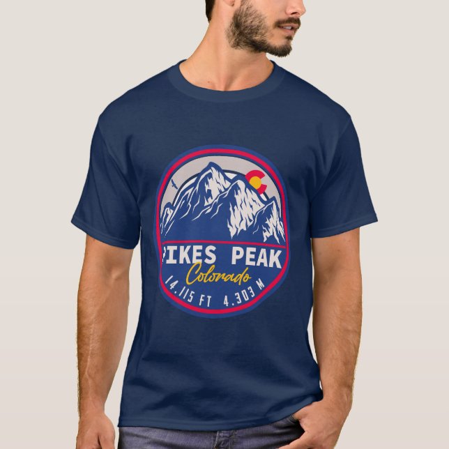 Pikes toppar Colorado Mountain Camping Hiking T Shirt (Framsida)