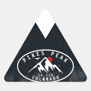 Pikes toppar Colorado Mountain Camping Hiking Triangelformat Klistermärke