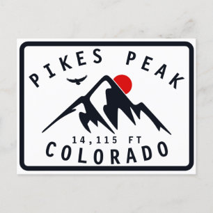 Pikes toppar Colorado Mountain Camping Hiking Vykort