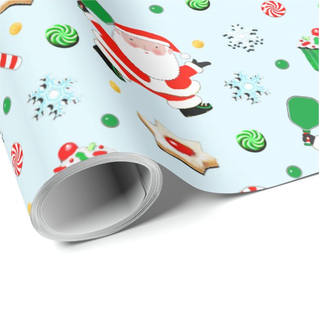 Piknikaktig Pickleball Julpresent Presentpapper (Rullad Hörn)