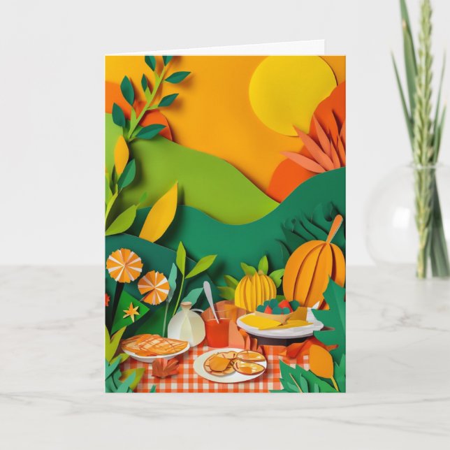 Pikniksscen Papper Konst Kort (Framsida)