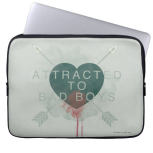 Pil "Attraherat till Bad Boys" Pierced Heart Laptop Fodral