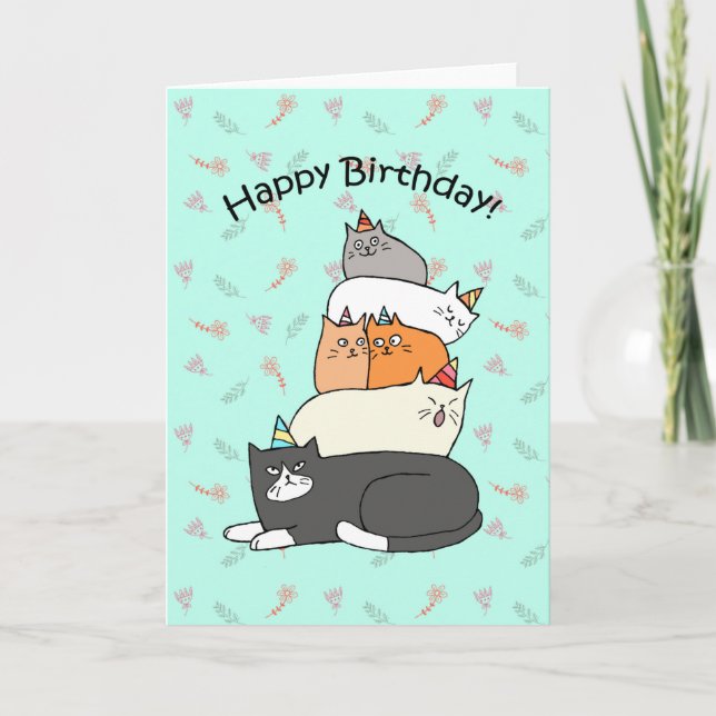 Pil av Cats söt och Funny CATS Grattis på födelsed Kort (Framsida)