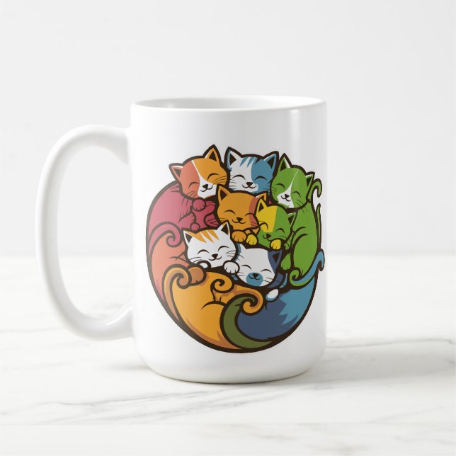 Pil av Kattunge Lover från den finstilta Cute Cat Kaffemugg (Vänster)