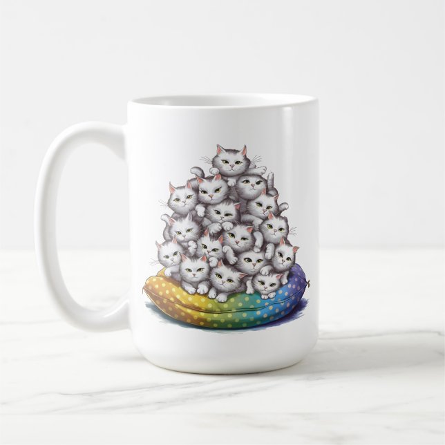 Pil av Kattunge Lover från den finstilta Cute Cat Kaffemugg (Vänster)
