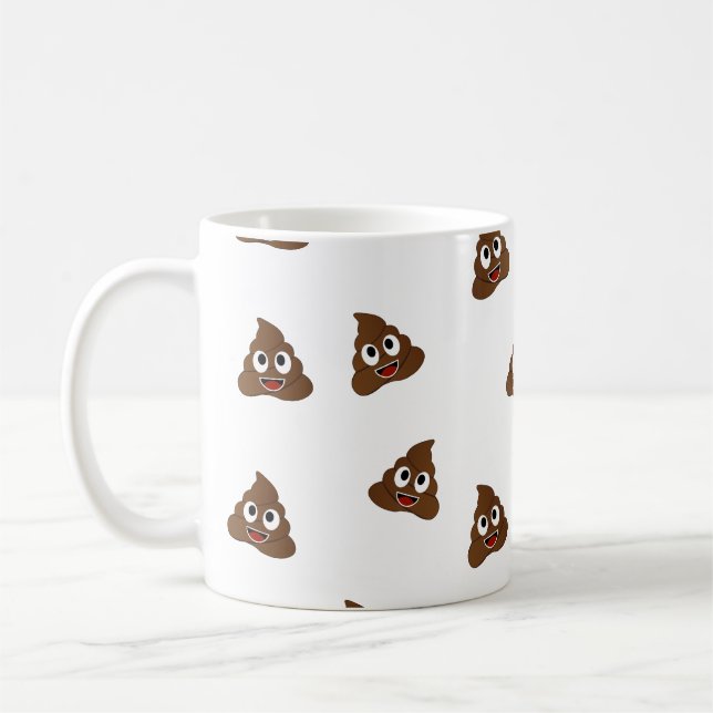 Pil av Poo emoji-leende poppor Kaffemugg (Vänster)