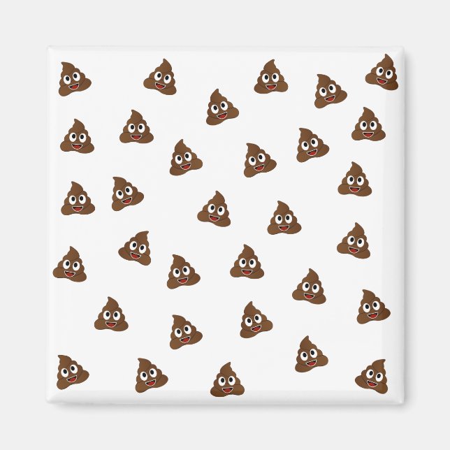 Pil av Poo emoji-leende poppor Magnet (Framsidan)