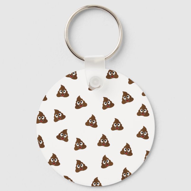 Pil av Poo emoji-leende poppor Nyckelring (Framsida)