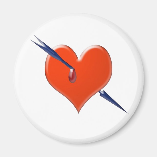 Pil genom hjärtat magnet (Framsidan)