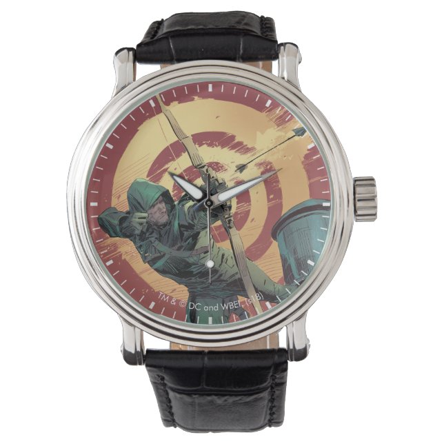 Pil | Grönt Pil från ofäst Armbandsur (Framsida)