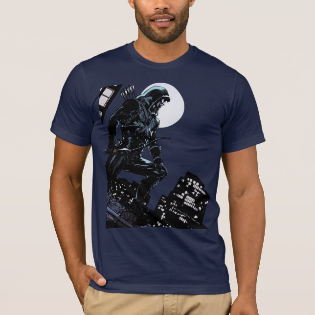 Pil | Grönt-pil i månläge T Shirt (Framsida)