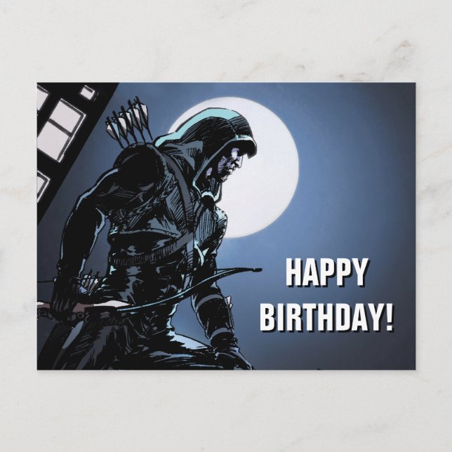 Pil | Grönt-pil i månläge Vykort (Framsida)