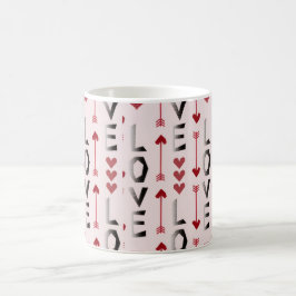 Pil, hjärta & kärlek romantisk design kaffemugg