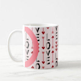 Pil, hjärta & kärlek romantisk design kaffemugg