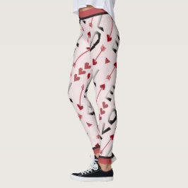 Pil, hjärta & kärlek romantisk design leggings