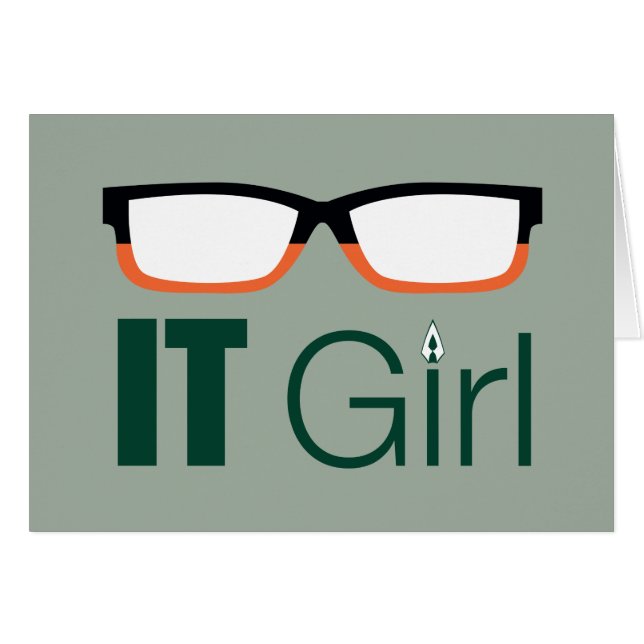 Pil | IT Girl Glasses Graphic Hälsningskort (Framsidan Horizontal)