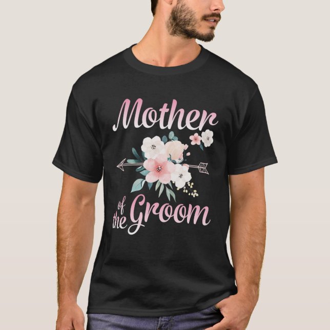 Pil Lycklig Mor i Groom Bride Husba T Shirt (Framsida)