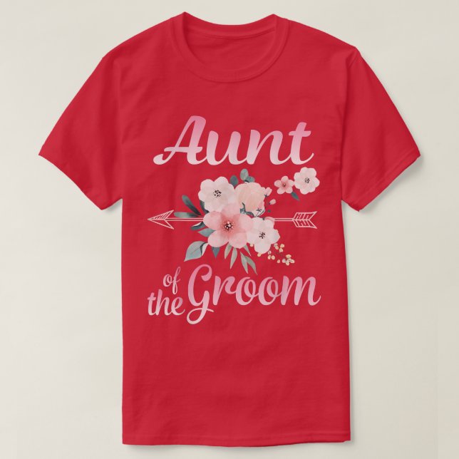 Pil Lycklig Moster vid Groom Bride Make T Shirt (Design framsida)