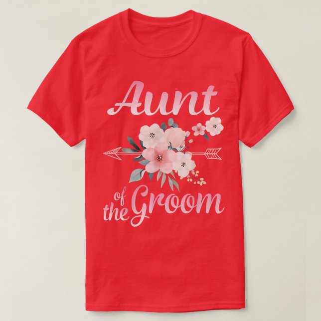 Pil Lycklig Moster vid Groom Bride Make T Shirt (Design framsida)
