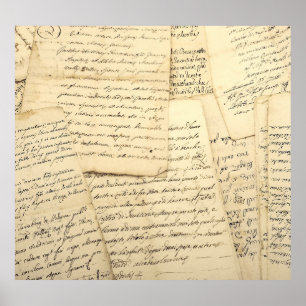 Pil med gamla Vintage-manuskript Poster