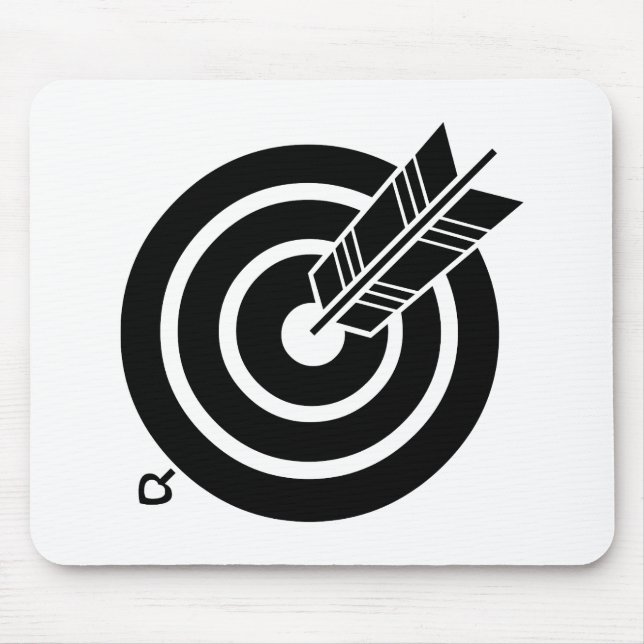 Pil slå ett runt mål musmatta (Framsidan)