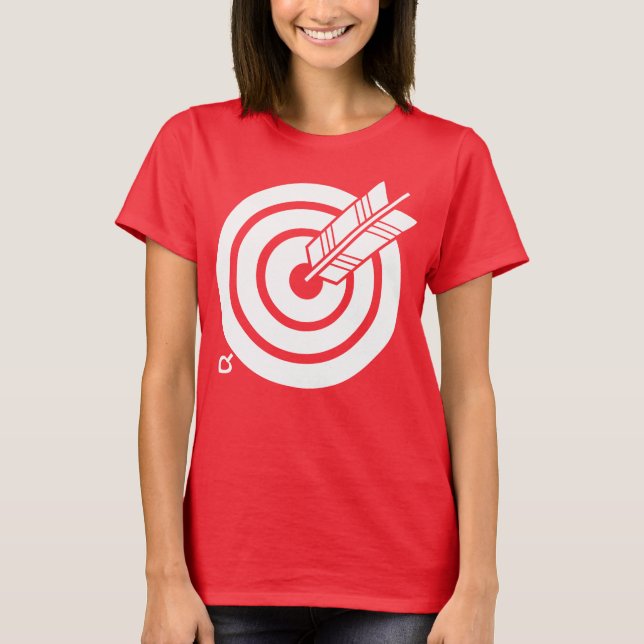 Pil slå ett runt mål t shirt (Framsida)