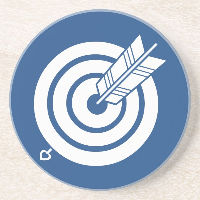 Pil slå ett runt mål underlägg sandsten (Framsidan)