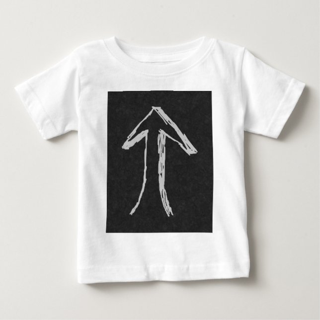Pil som pekar upp. Grått på mörk bakgrund T Shirt (Framsida)