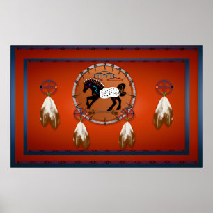 Pilaffischer för häst n poster