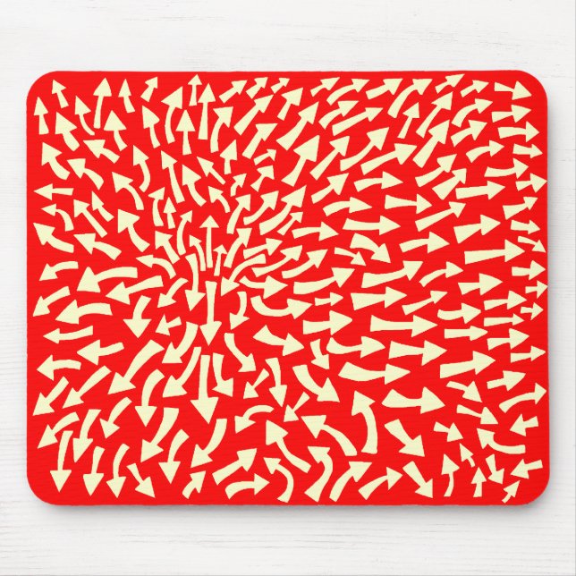 Pilar - Cream på Red FF0000 Musmatta (Framsidan)