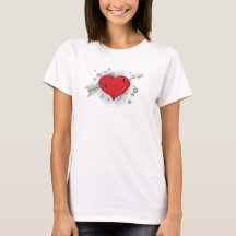 Pilar genom Heart T-Shirt är Kärlek