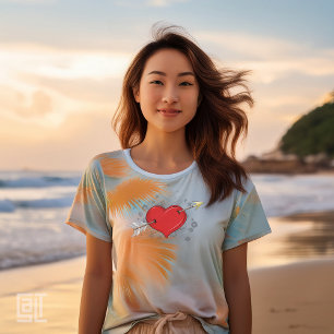 Pilar genom Heart T-Shirt är Kärlek