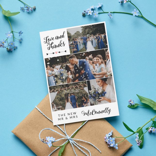 Pilar Heart Photo Collage Kärlek & Tack Bröllop (Skapare uppladdad)