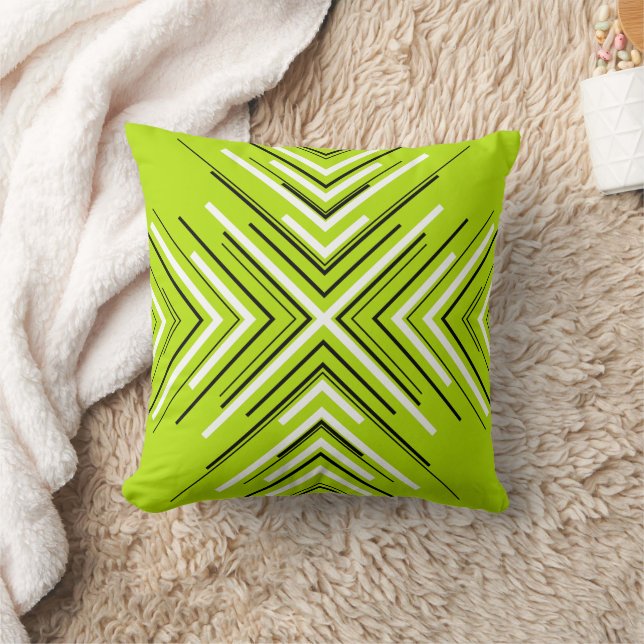 Pilar i Lime Green, Black and White Kudde (Filt)