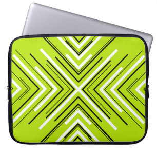 Pilar i Lime Green, Black and White Laptop Fodral