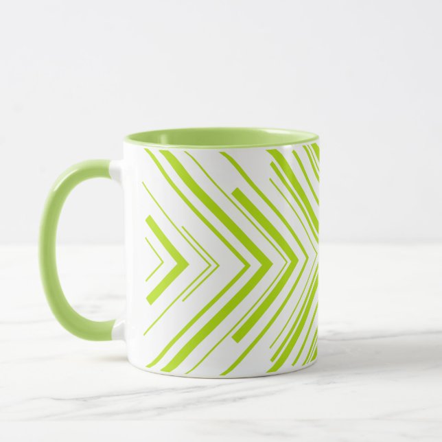 Pilar i Lime Green och White Mugg (Vänster)